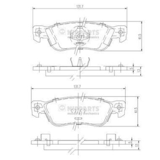 Гальмiвнi колодки дисковi NIPPARTS J3619000