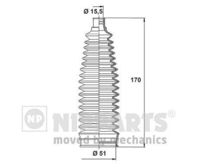 Пильник рульового керування NIPPARTS N2843024