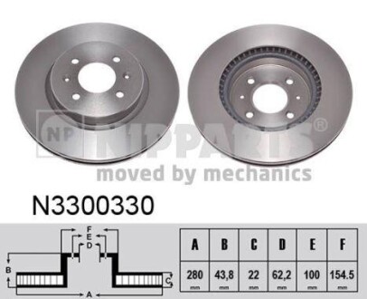 Гальмiвнi диски NIPPARTS N3300330