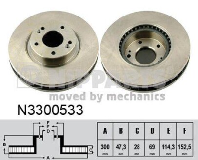 Гальмiвнi диски NIPPARTS N3300533 (фото 1)