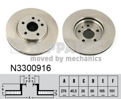 Гальмiвнi диски NIPPARTS N3300916