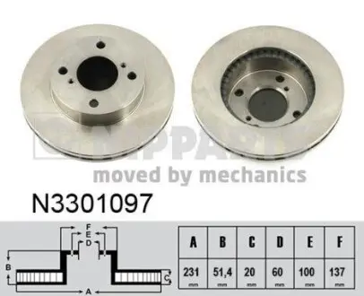 Гальмiвний диск NIPPARTS N3301097