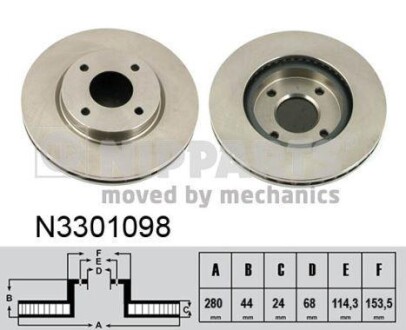 Гальмiвнi диски NIPPARTS N3301098