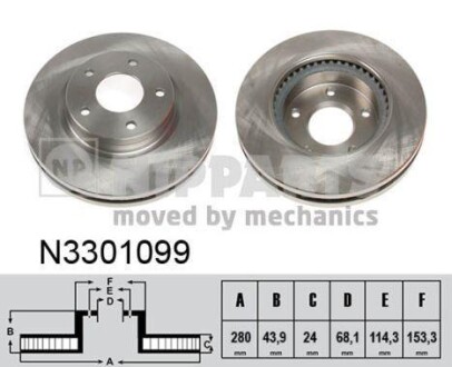 Гальмiвнi диски NIPPARTS N3301099 (фото 1)