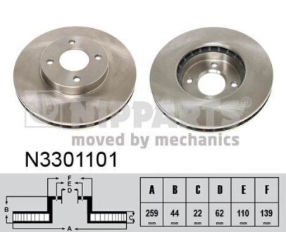 Гальмiвнi диски NIPPARTS N3301101