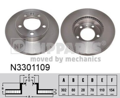 Гальмiвнi диски NIPPARTS N3301109