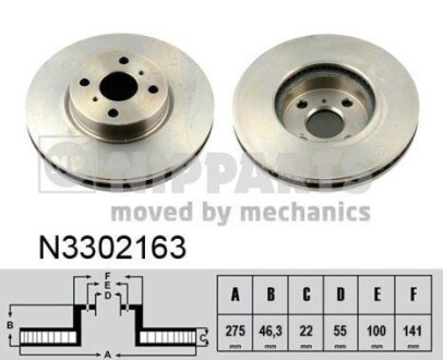 Гальмiвнi диски NIPPARTS N3302163