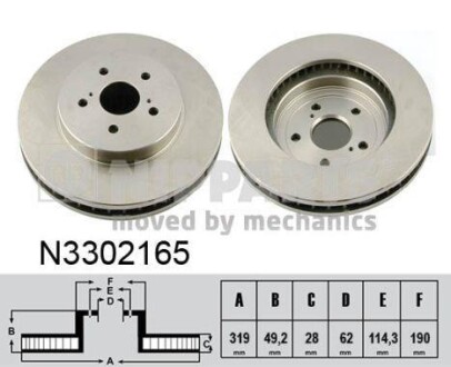 Гальмiвнi диски NIPPARTS N3302165