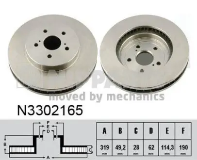 Гальмiвний диск NIPPARTS N3302165