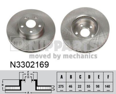 Гальмiвнi диски NIPPARTS N3302169