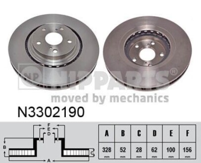 Гальмiвнi диски NIPPARTS N3302190