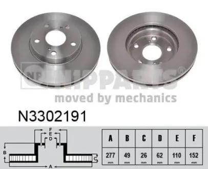 Тормозной диск передний NIPPARTS N3302191