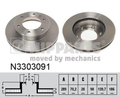 Гальмiвнi диски NIPPARTS N3303091