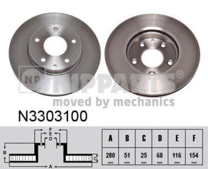 Гальмiвнi диски NIPPARTS N3303100