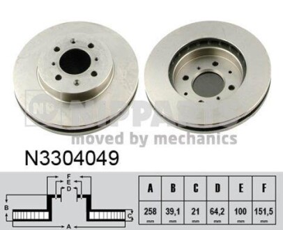 Гальмiвнi диски NIPPARTS N3304049