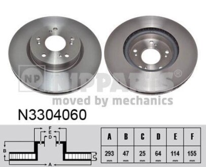 Гальмiвнi диски NIPPARTS N3304060 (фото 1)