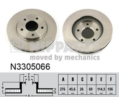 Гальмiвнi диски NIPPARTS N3305066