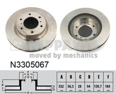 Гальмiвнi диски NIPPARTS N3305067 (фото 1)