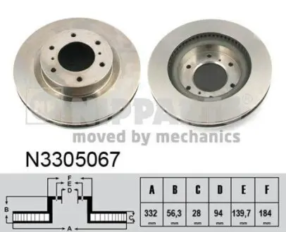 Гальмiвний диск NIPPARTS N3305067