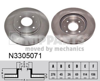 Гальмiвнi диски NIPPARTS N3305071