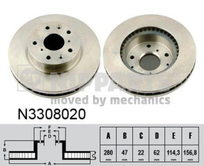 Гальмiвнi диски NIPPARTS N3308020 (фото 1)