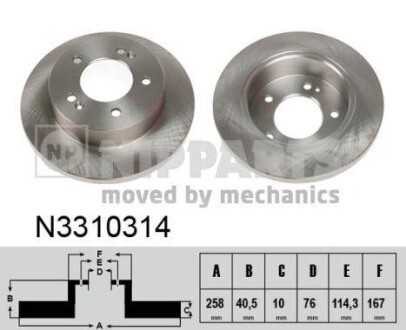 Гальмiвнi диски NIPPARTS N3310314