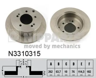 Гальмiвний диск NIPPARTS N3310315