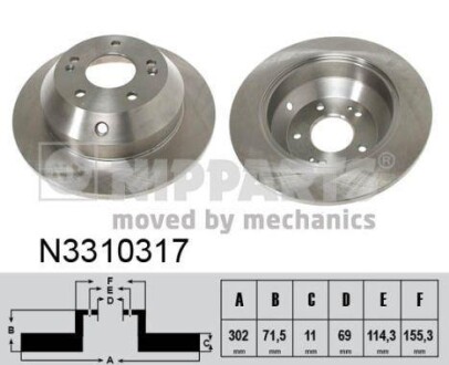 Гальмiвнi диски NIPPARTS N3310317