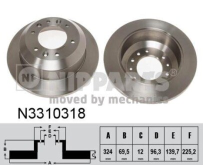 Гальмiвнi диски NIPPARTS N3310318