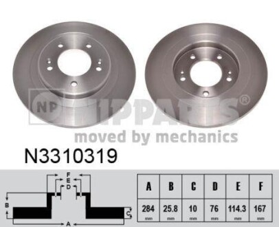 Гальмiвнi диски NIPPARTS N3310319