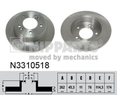 Гальмiвнi диски NIPPARTS N3310518