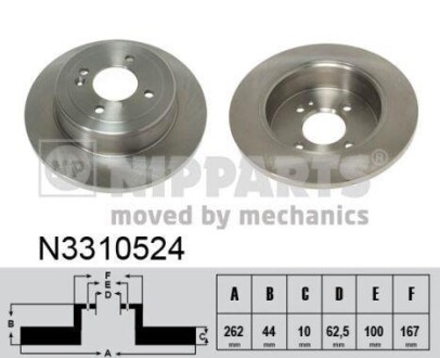 Гальмiвнi диски NIPPARTS N3310524