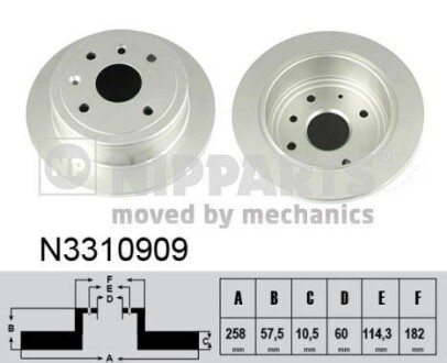 Гальмiвнi диски NIPPARTS N3310909