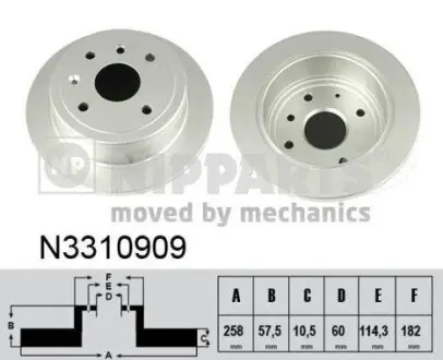 Гальмiвний диск NIPPARTS N3310909