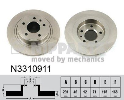 Гальмiвнi диски NIPPARTS N3310911