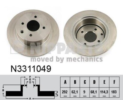 Гальмiвнi диски NIPPARTS N3311049