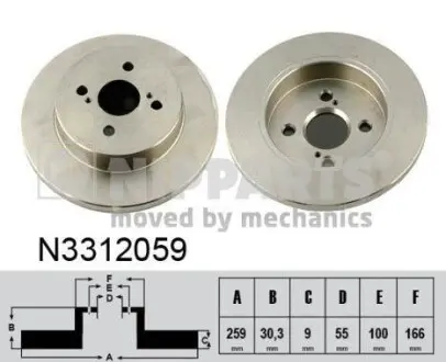 Гальмiвний диск NIPPARTS N3312059