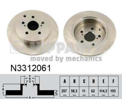 Гальмiвнi диски NIPPARTS N3312061