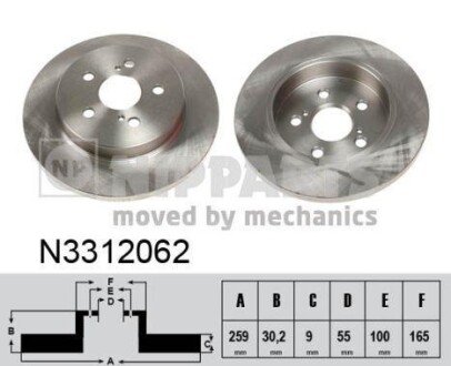 Гальмiвнi диски NIPPARTS N3312062