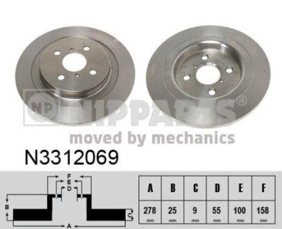 Гальмiвнi диски NIPPARTS N3312069