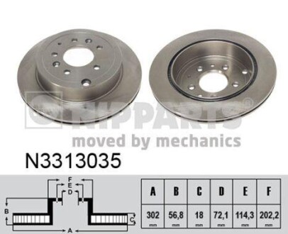 Гальмiвнi диски NIPPARTS N3313035