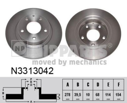 Гальмiвнi диски NIPPARTS N3313042