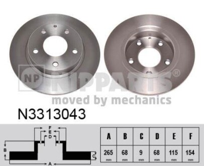 Гальмiвнi диски NIPPARTS N3313043