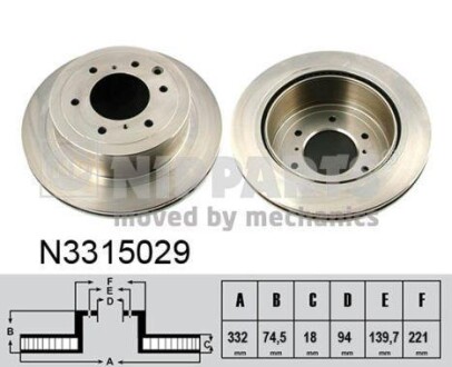 Гальмiвнi диски NIPPARTS N3315029