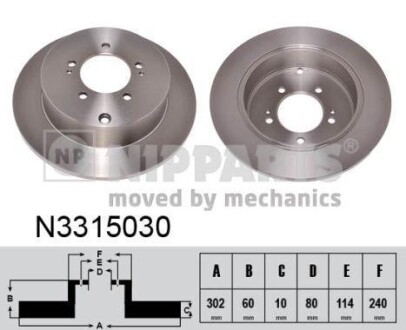 Гальмiвнi диски NIPPARTS N3315030