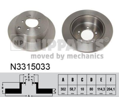 Гальмiвнi диски NIPPARTS N3315033