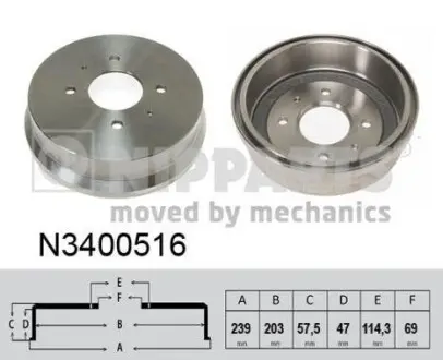 Гальмiвний барабан NIPPARTS N3400516
