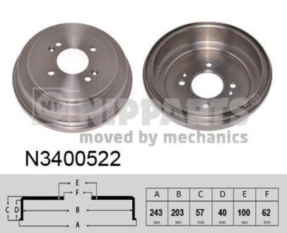 Гальмiвнi барабани NIPPARTS N3400522