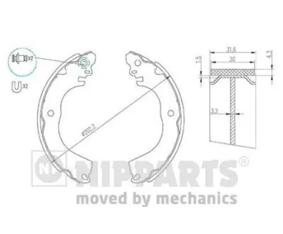 Тормозные колодки барабанные NIPPARTS N3505049