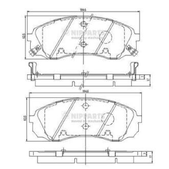 Гальмiвнi колодки дисковi NIPPARTS N3600329